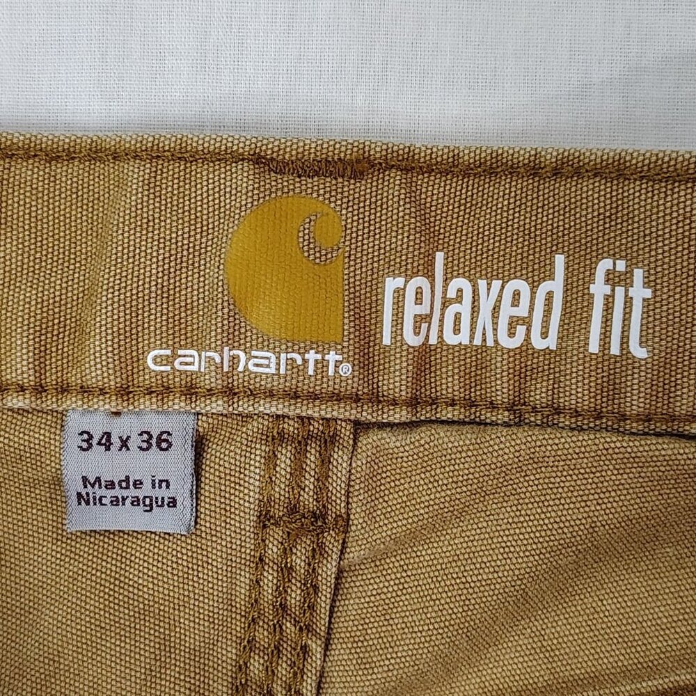 Carhartt Rugged Flex Rigby Pants Mens Size 34 x 36 Relaxed Fit Five Pocket Brown - Picture 6 of 16